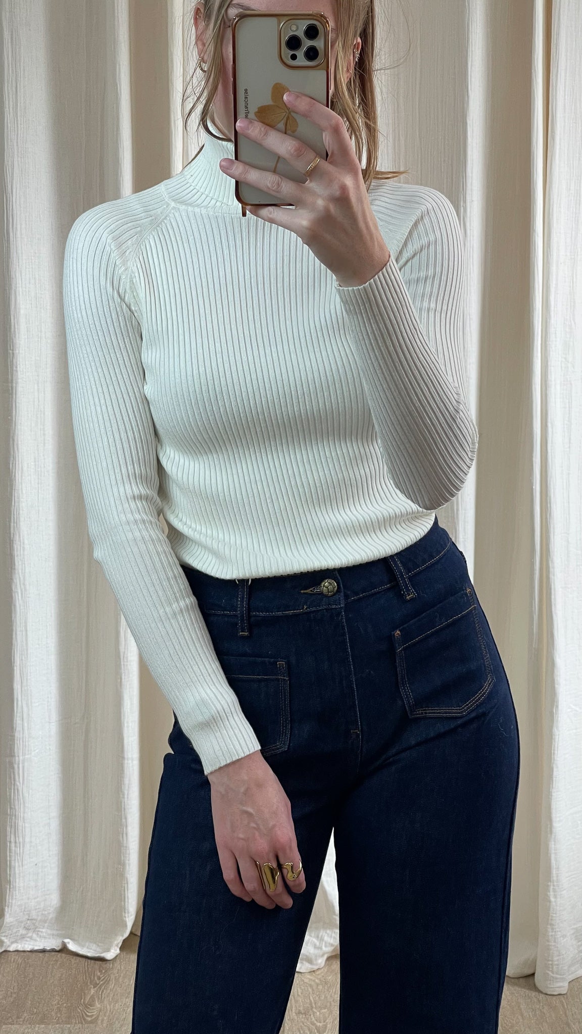 Pull basique - Col roulé côtelé