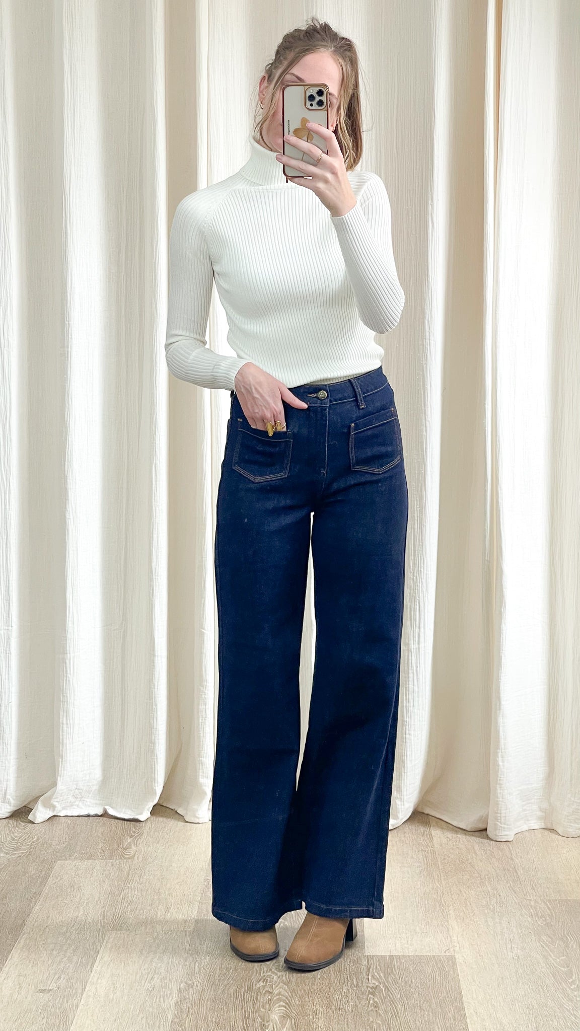 Pull basique - Col roulé côtelé