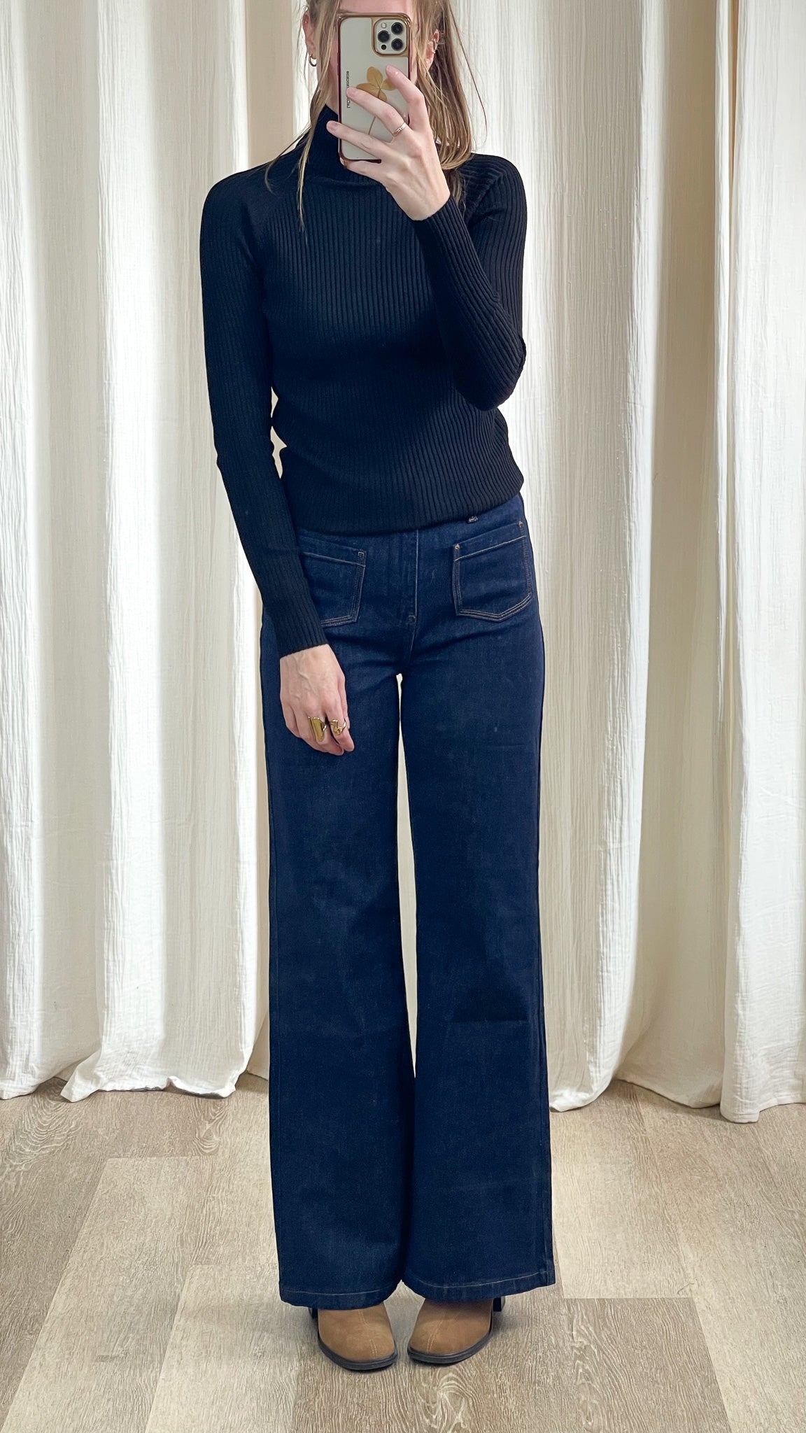 Pull basique - Col roulé côtelé