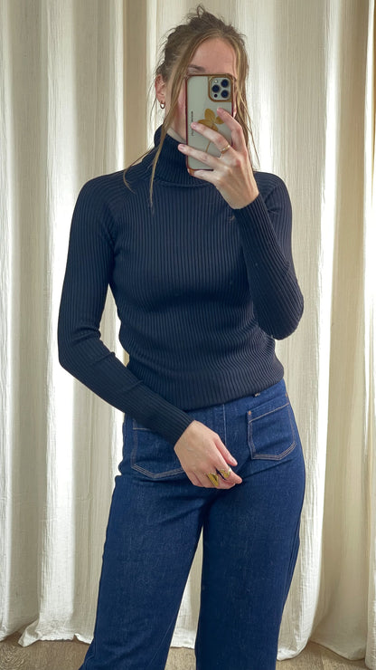 Pull basique - Col roulé côtelé