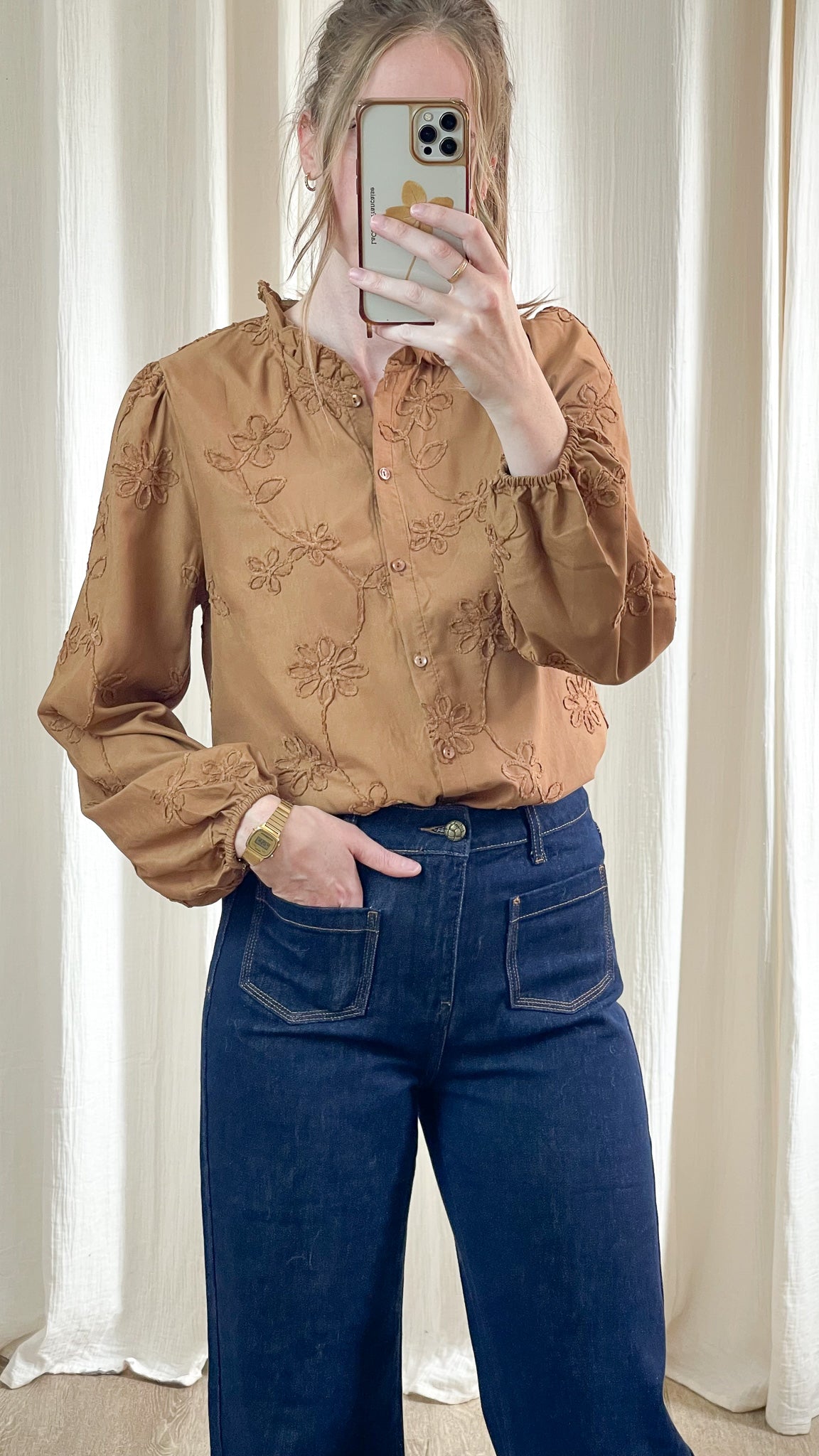 Blouse Laurène - Blouse avec fleurs en relief