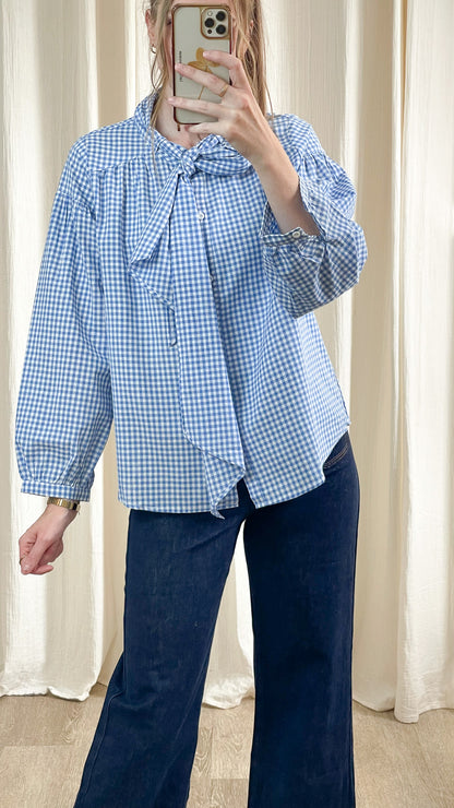 Blouse Lorraine - Blouse vichy à nœud lavallière