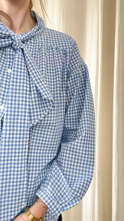 Blouse Lorraine - Blouse vichy à nœud lavallière
