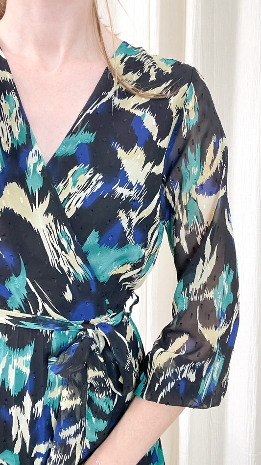 Robe Sloane - Robe longue plissée à imprimé