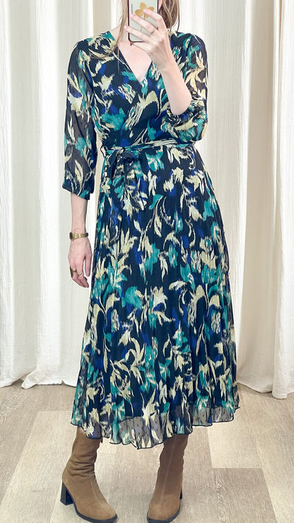 Robe Sloane - Robe longue plissée à imprimé