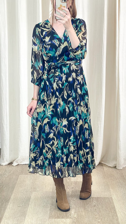 Robe Sloane - Robe longue plissée à imprimé