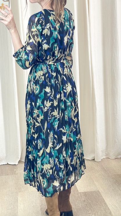 Robe Sloane - Robe longue plissée à imprimé