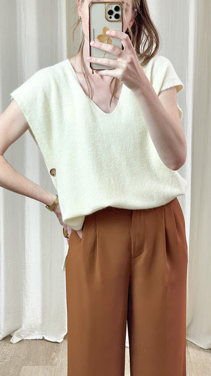 Pull Valentine - Pull sans manches à col V