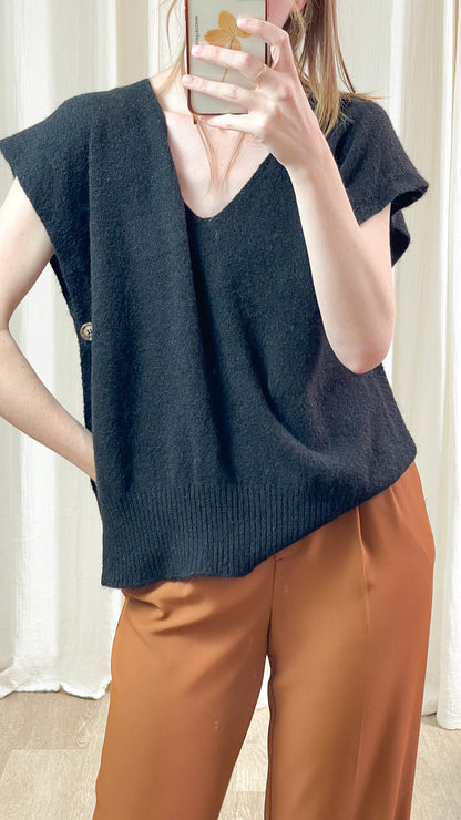 Pull Valentine - Pull sans manches à col V