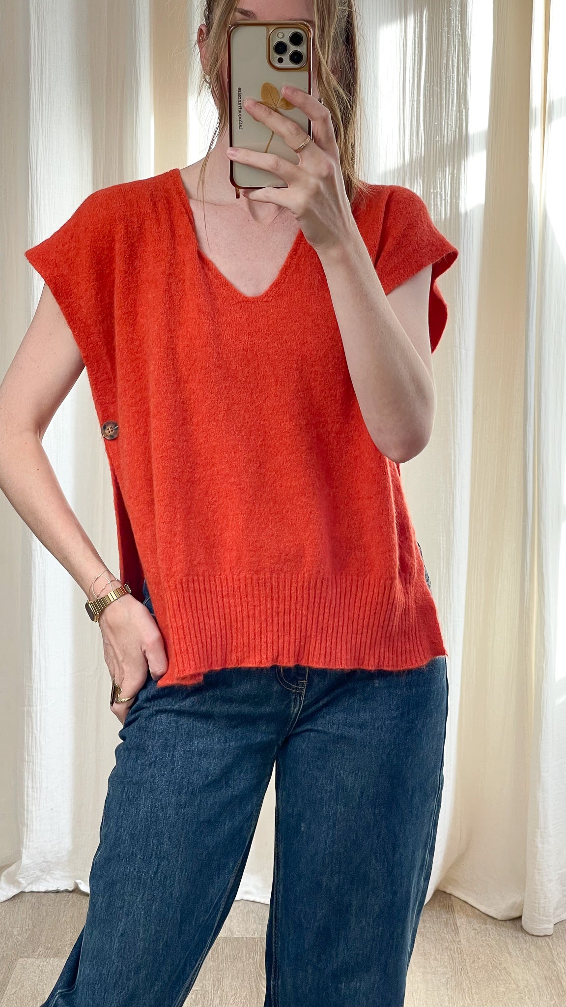 Pull Valentine - Pull sans manches à col V