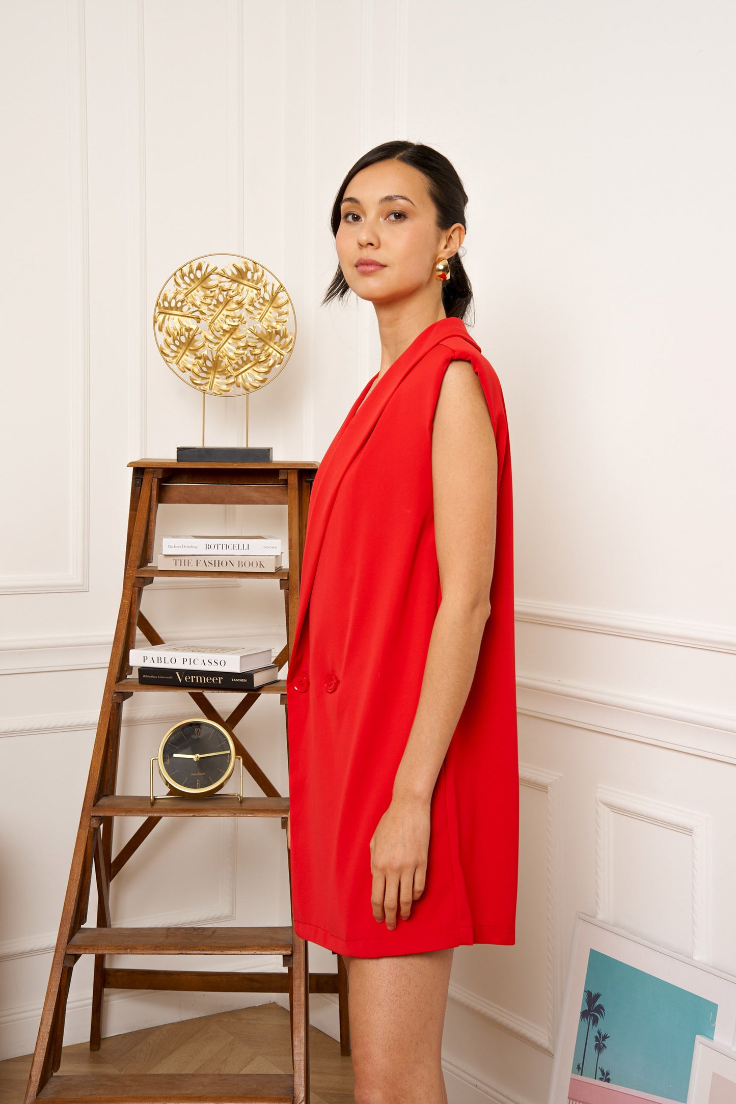 Combishort Pauline – Combishort rouge esprit tailleur