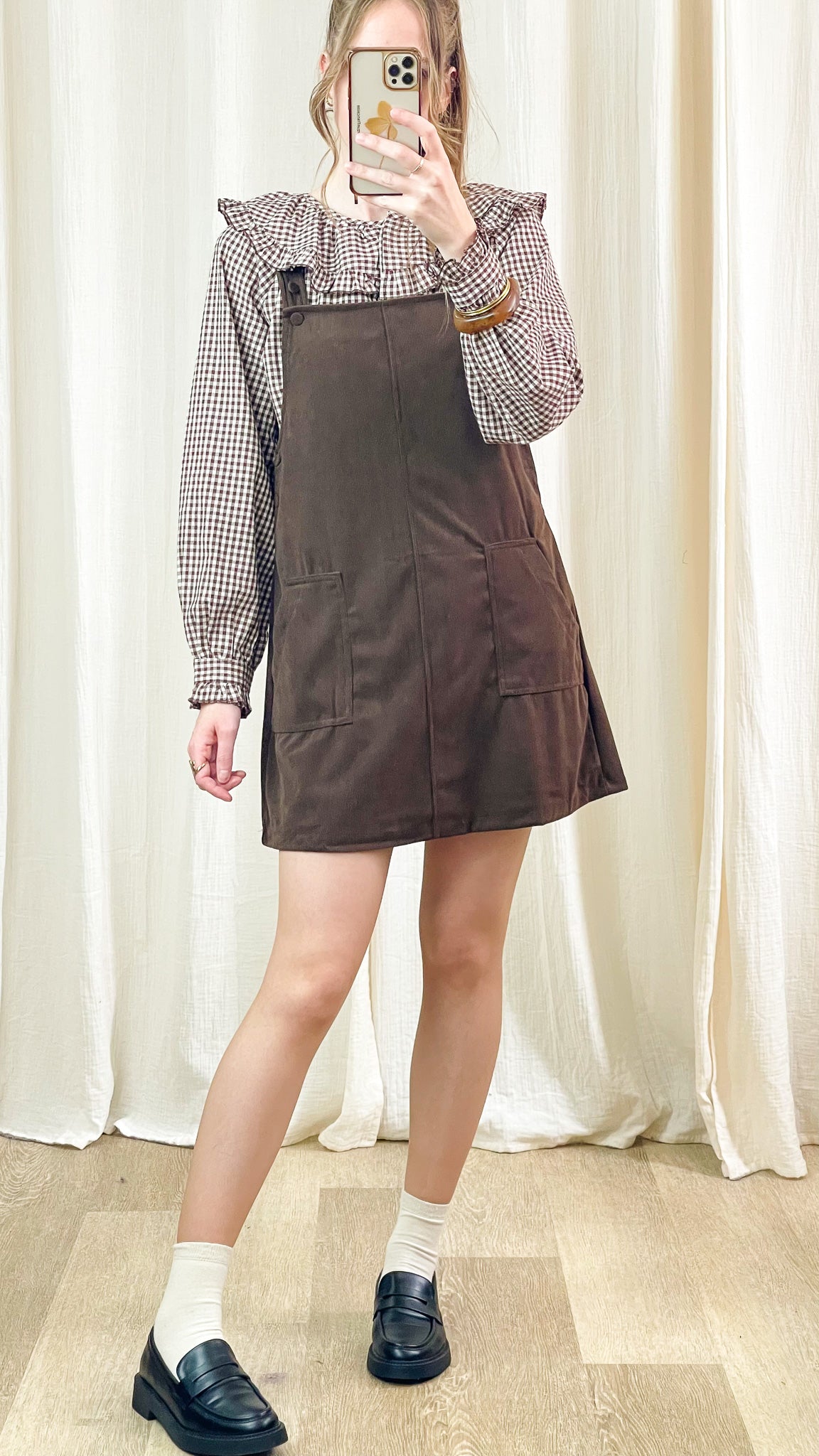 Robe Églantine – Robe salopette en velours côtelé