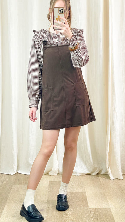 Robe Églantine – Robe salopette en velours côtelé