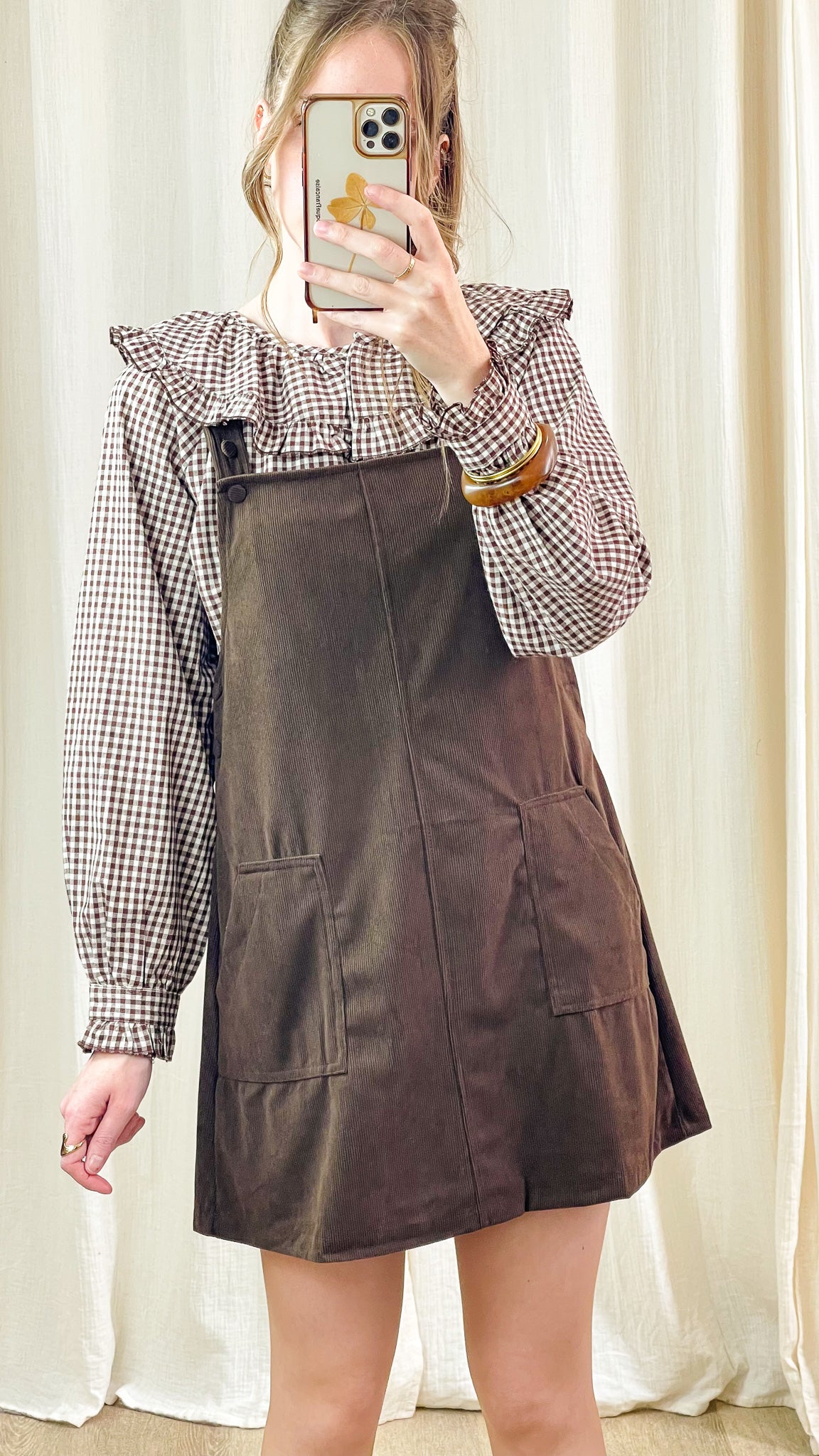 Robe Églantine – Robe salopette en velours côtelé