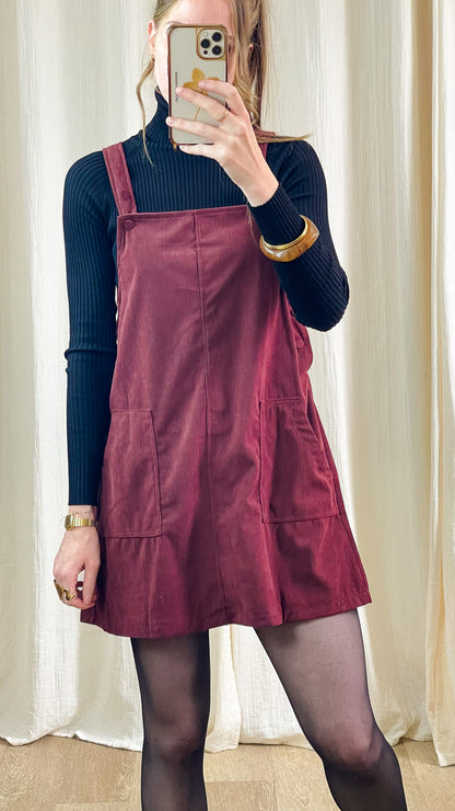 Robe Églantine – Robe salopette en velours côtelé