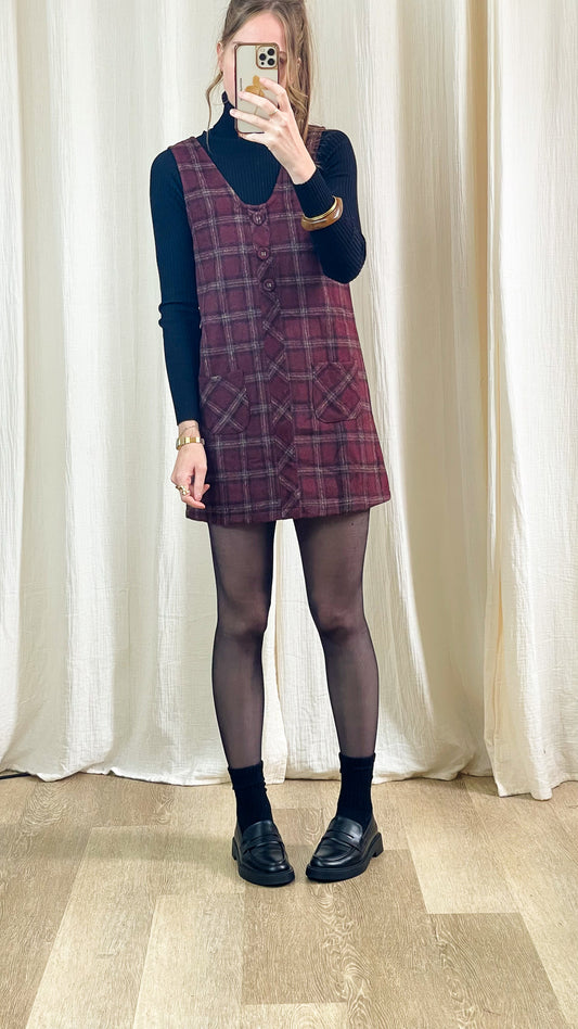 Robe Astrid – Robe chasuble à carreaux