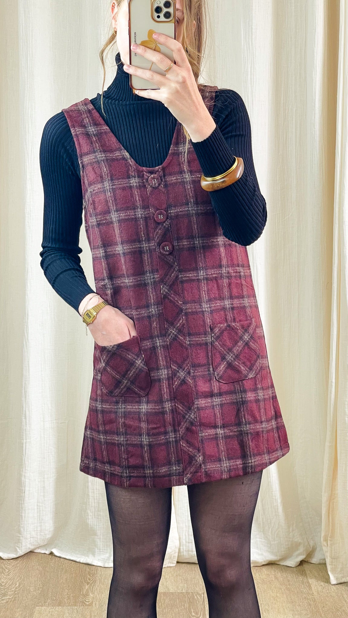 Robe Astrid – Robe chasuble à carreaux