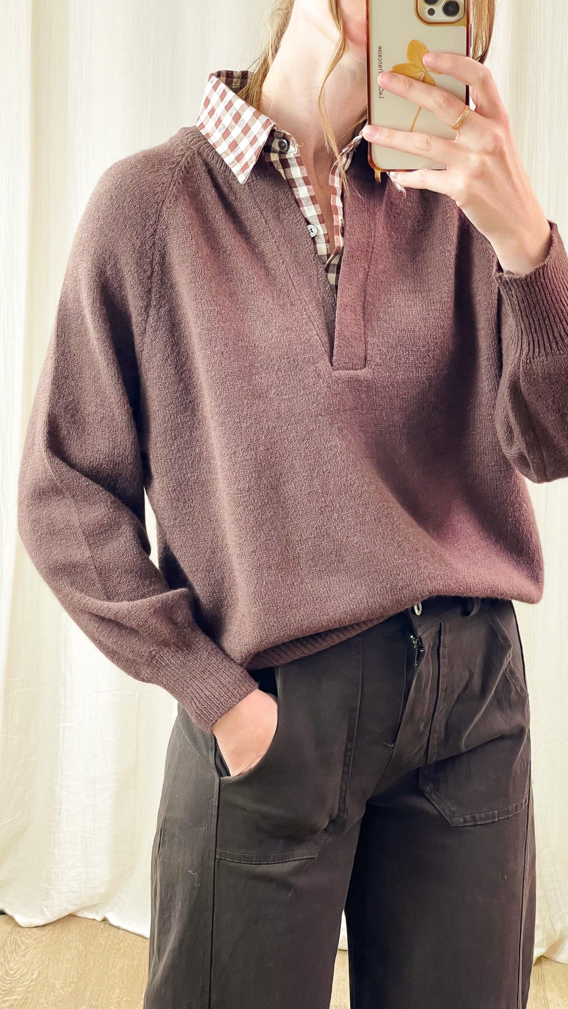 Pull Mary – Pull col polo chocolat