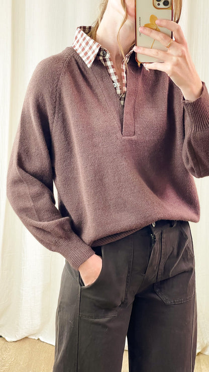 Pull Mary – Pull col polo chocolat