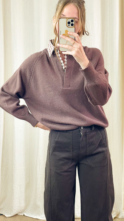 Pull Mary – Pull col polo chocolat