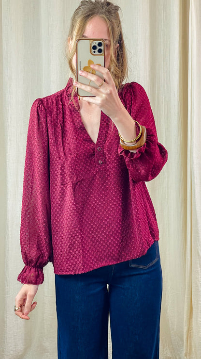 Blouse Dominique – Blouse fluide à effet plumetis