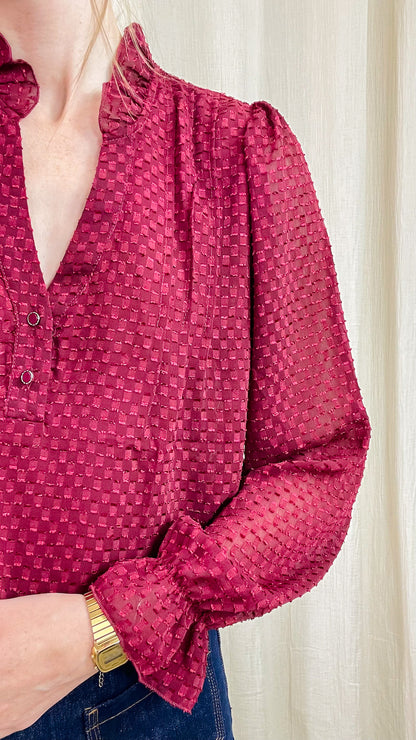 Blouse Dominique – Blouse fluide à effet plumetis