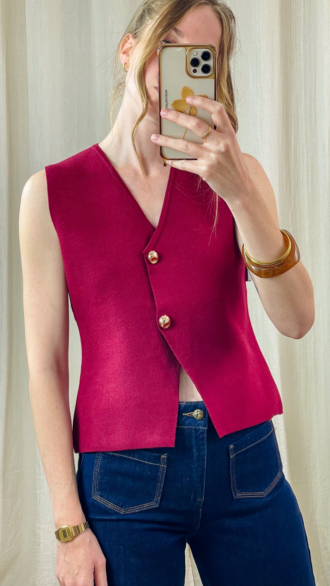 Gilet April – Gilet sans manches en maille fine