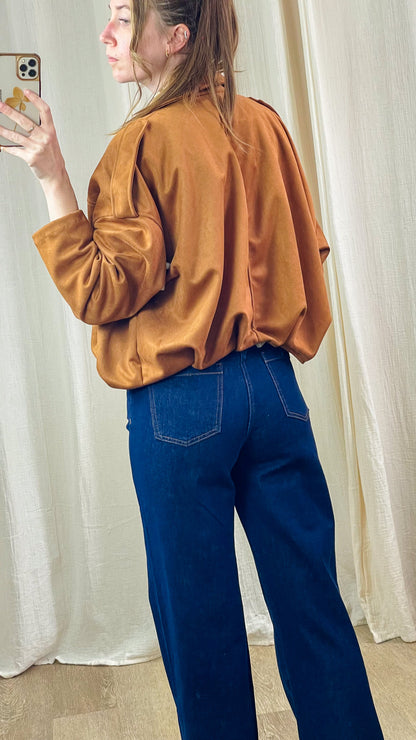 Bomber Lilith – Veste effet daim et coupe oversize ballon