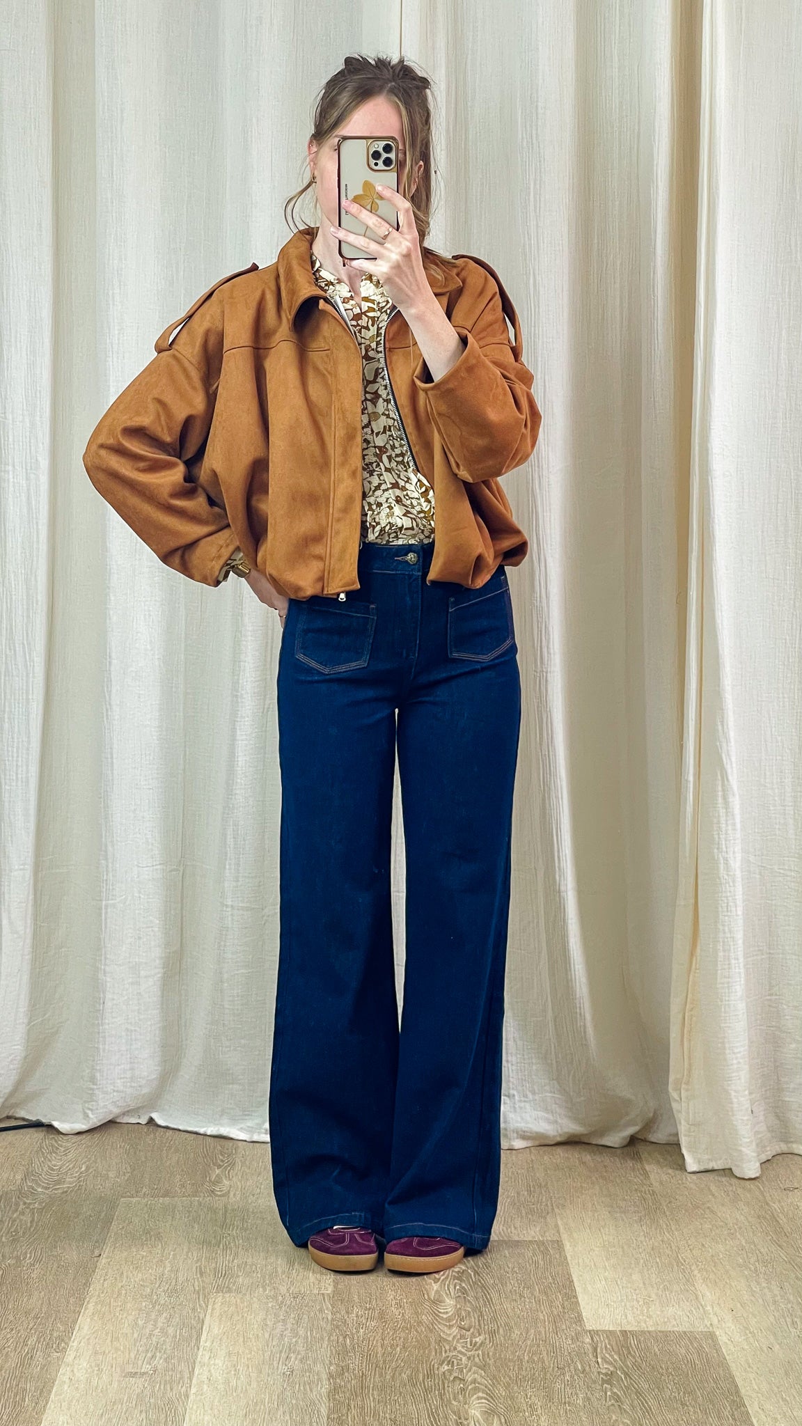 Bomber Lilith – Veste effet daim et coupe oversize ballon