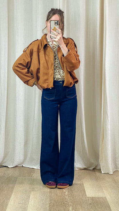 Bomber Lilith – Veste effet daim et coupe oversize ballon