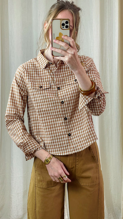 Chemise Caroline – Carreaux camel et blancs