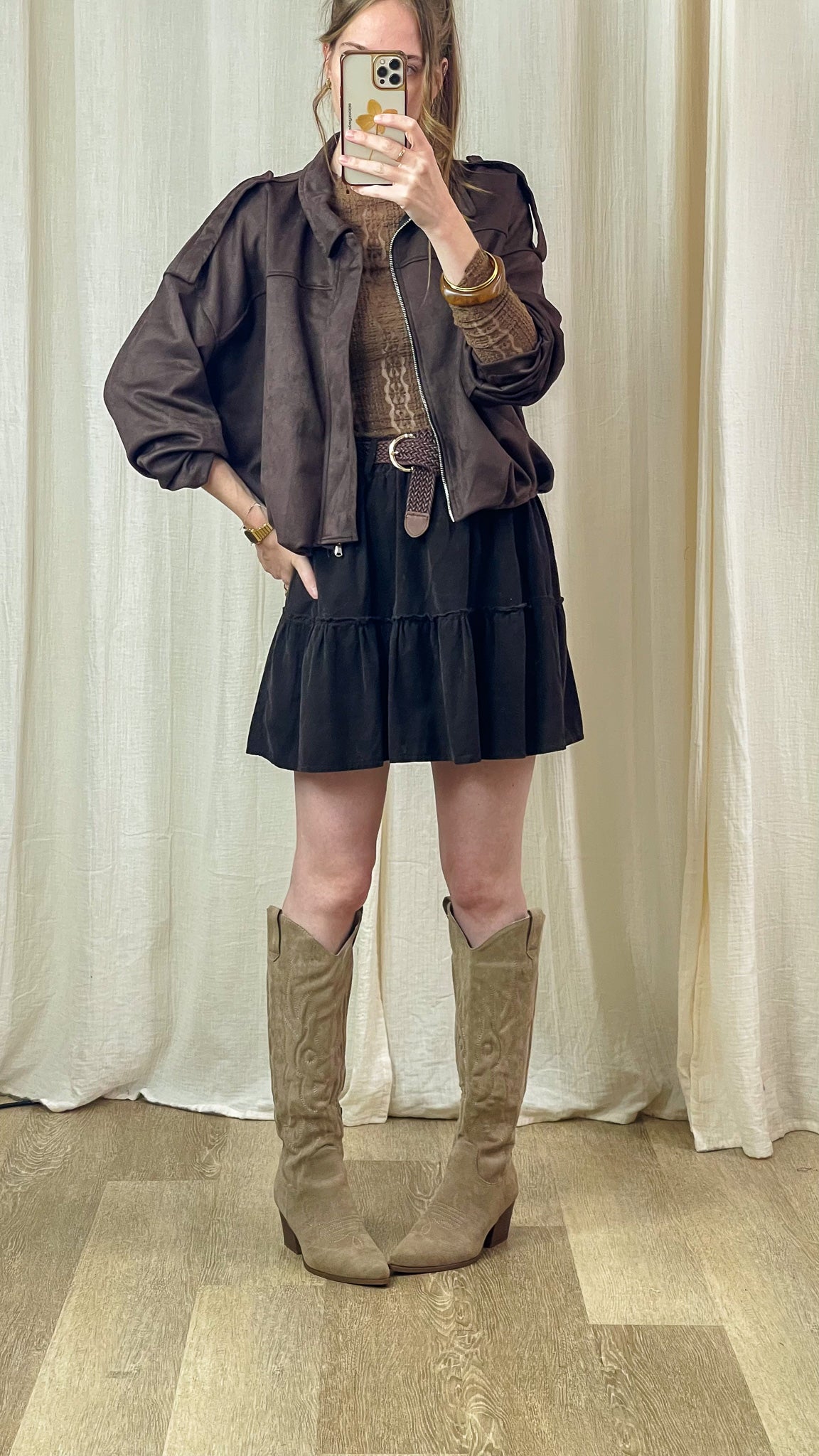 Bomber Lilith – Veste effet daim et coupe oversize ballon