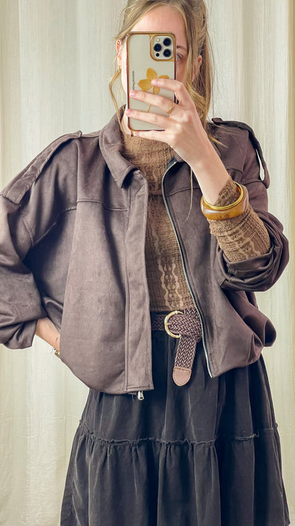 Bomber Lilith – Veste effet daim et coupe oversize ballon