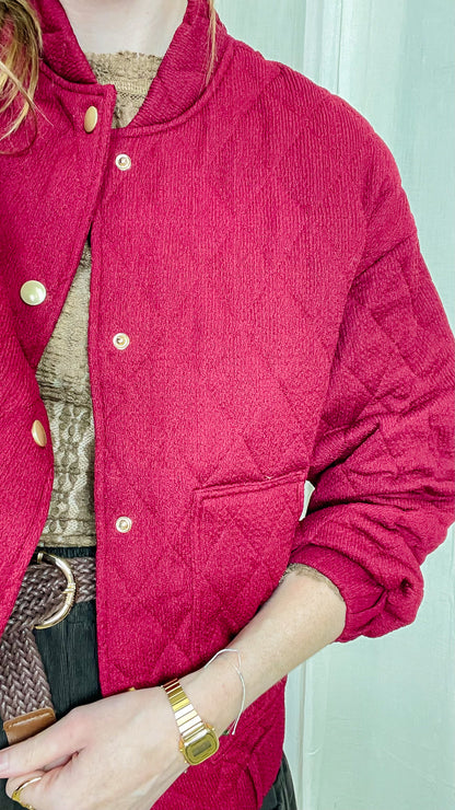 Bomber Greta – Veste matelassée bordeaux