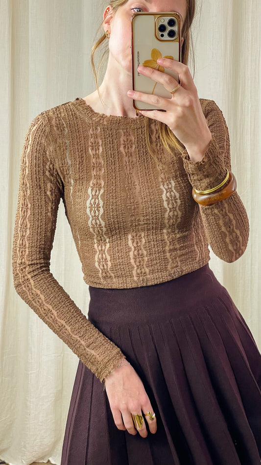 Top Gaétane – Top en dentelle col rond