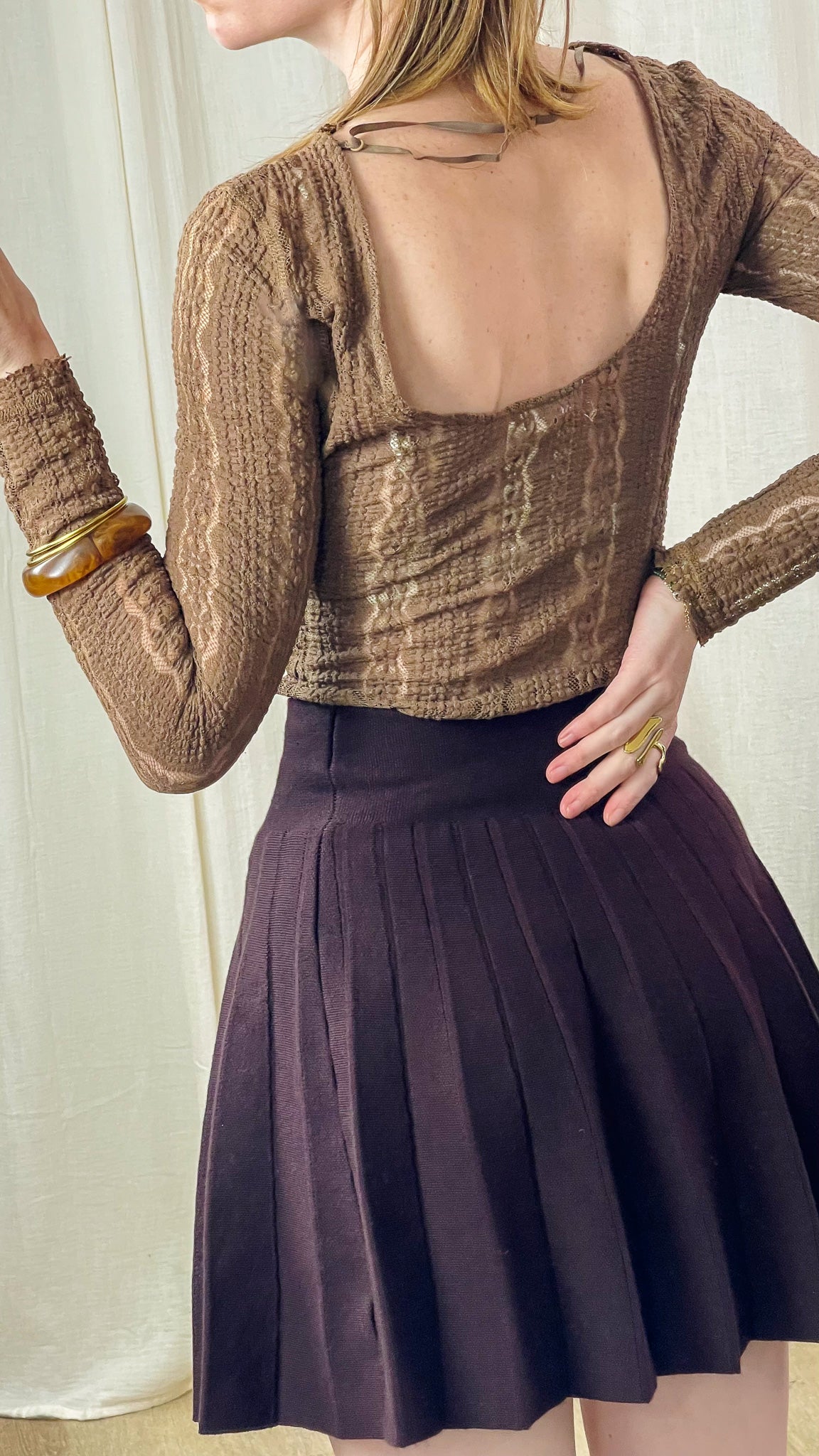 Top Gaétane – Top en dentelle col rond