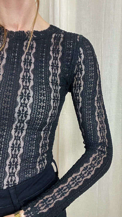 Top Gaétane – Top en dentelle col rond