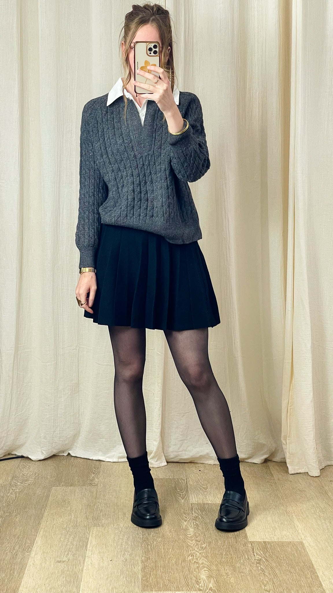 Pull Apoline – Maille torsadée à col polo