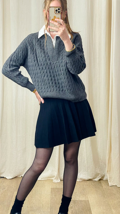 Pull Apoline – Maille torsadée à col polo