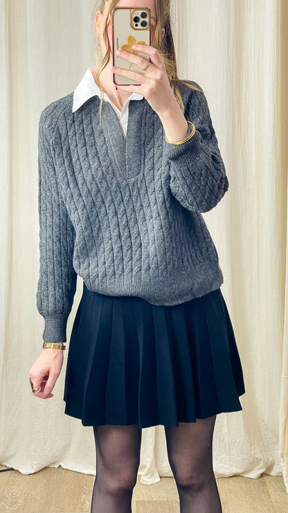 Pull Apoline – Maille torsadée à col polo