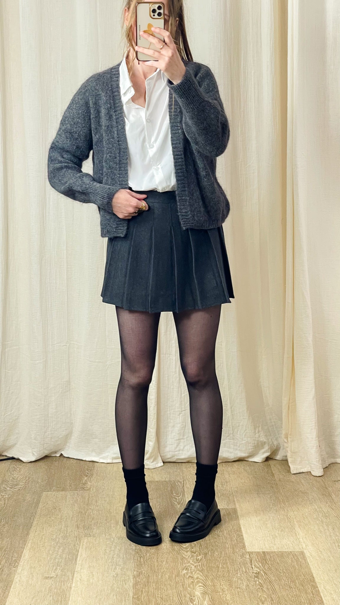 Jupe-short Cassis – Jupe-short plissée effet laine