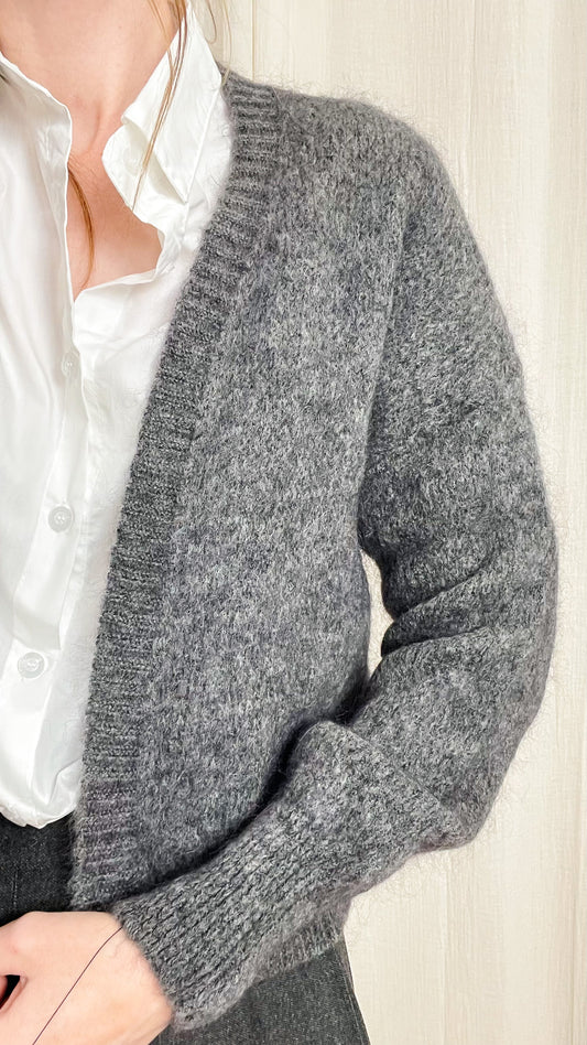 Gilet Ursuline – Gilet en kid mohair gris anthracite