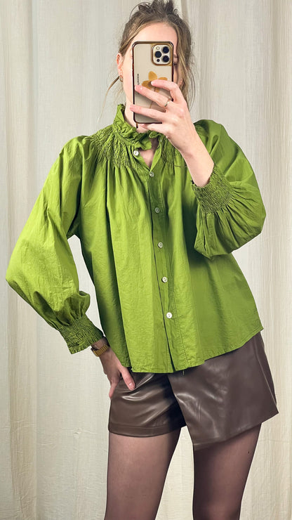 Blouse Nora - Blouse col montant stocké