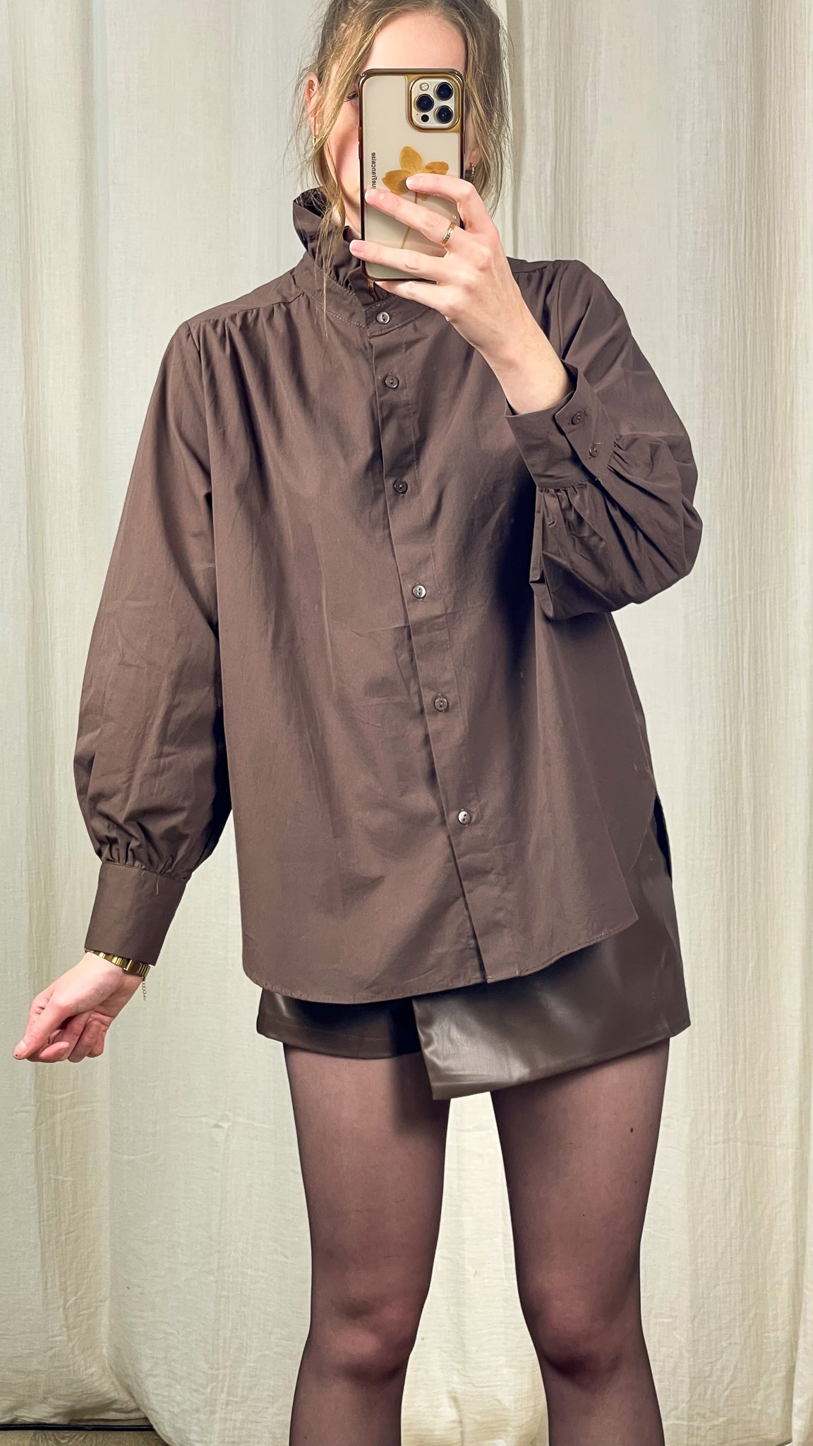 Chemise Lucinda – Chemise col montant volanté