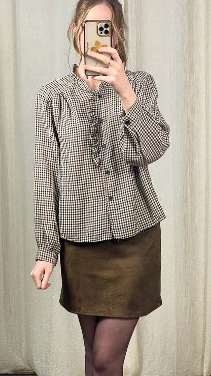 Blouse Vichy - Blouse à volants motif Prince de Galles