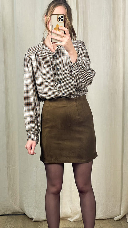 Blouse Vichy - Blouse à volants motif Prince de Galles