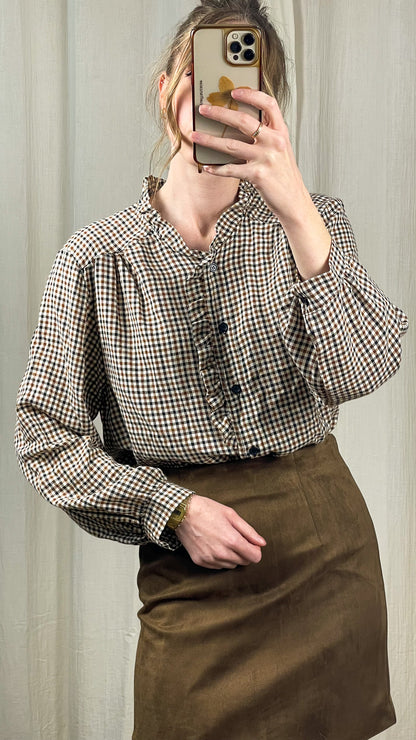 Blouse Vichy - Blouse à volants motif Prince de Galles