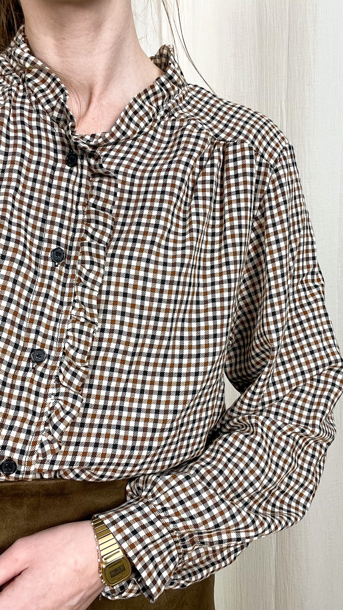 Blouse Vichy - Blouse à volants motif Prince de Galles