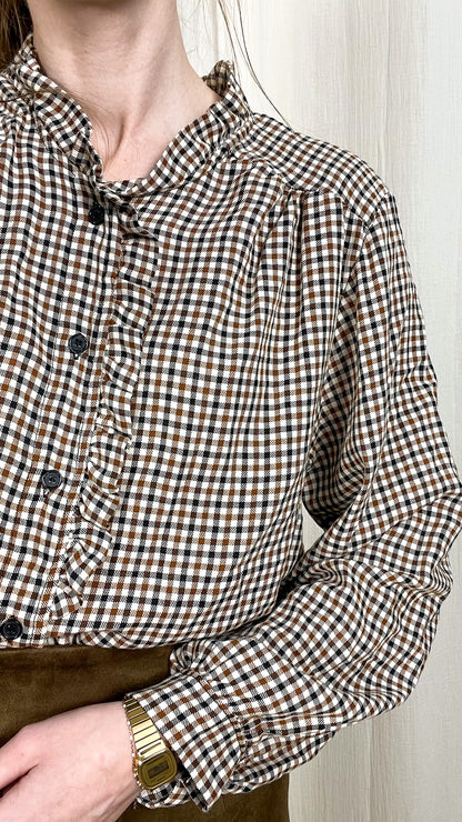 Blouse Vichy - Blouse à volants motif Prince de Galles