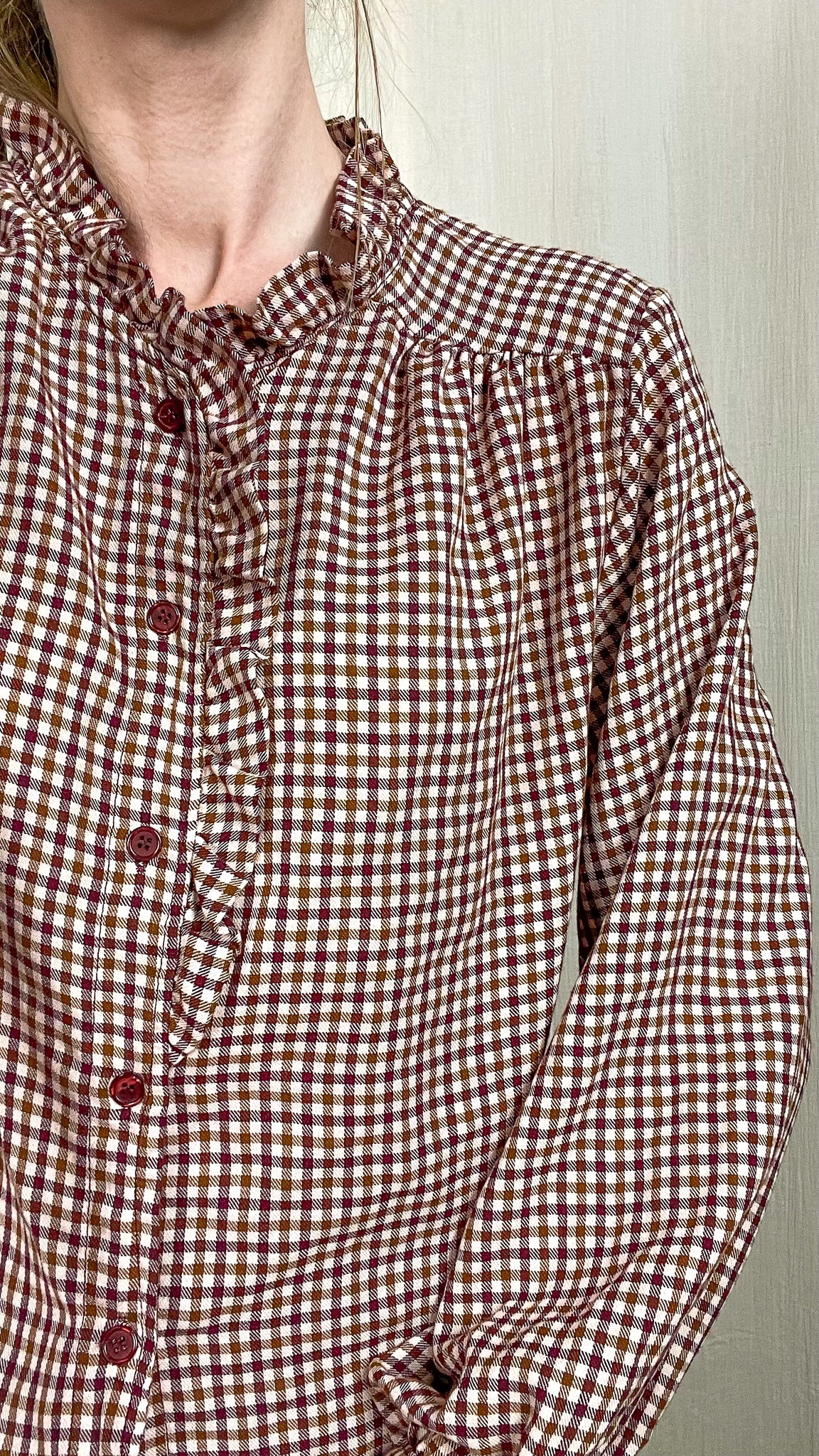 Blouse Vichy - Blouse à volants motif Prince de Galles